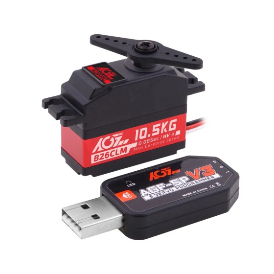 Original AGFRC Coreless Motor 2BB 0.080sec Titanium Gear 10.5 Kg-cm 25T Mini Digital Mini RC for 1/14th RC Car